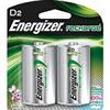 Energizer NIMH Rechargeable D Batteries, 2-Pk