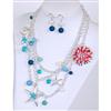 Christina C Multi-Strand Sea Shell Necklace with Earring Set