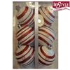 INSTYLE HOLIDAY 12 Pack 60mm Red/White Striped Forever Festive Plastic Ornaments