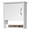 17-1/2" x 7-1/2" x 19-1/2" White Storage Wall Cabinet, with Hooks