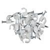 RCA 20 Pack White RG6 Coaxial Clips, with Nail In Clamps