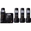 Panasonic 4-Handset DECT 6.0 Cordless Phone with Answering Machine (KXTG6644B) - Black