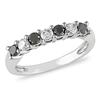 Diamore 1/2 ct. Black & White Diamond Anniversary Ring, 10k White Gold