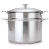 Ricardo™ Tri-ply Stainless Steel Stock Pot with Pasta Strainer & Glass Lid