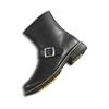 Burton® Men's Side Zip Leather Boot With Strap And Buckle Detail