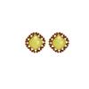JESSICA®/MD Gold Square Framed Mint Milky Stone Earrings