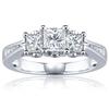 Princess Cut Three Stone Diamond Ring (1.10 ctw) Platinum