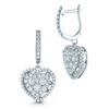 Round Diamond Heart Shape Drop Earrings (1.13 ctw)