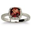 Briol Cut Garnet and Diamond Ring