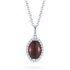 Marquise Shape Garnet and Diamond Necklace