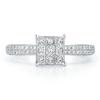 Round & Princess Cut Diamond Ring (0.76 ctw)