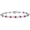 Round Ruby Bracelet 14-kt White Gold