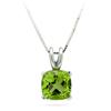 Peridot Solitaire Pendant 14-kt White Gold