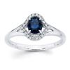 Oval Blue Sapphire & Diamond Ring 14-kt White Gold
