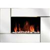 Modern Homes Electric Wall Mounted Fireplace - Beveled Edge Mirror Design, Slim