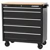 Husky 37 Inch W 5-Drawer Mobile Workbench With Solid Wood Top