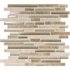 Modamo Waterfall Ivory Noce Ceramic Glass Linear Blend Mosaic