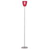 Eglo Sasso 1 Light Floor Lamp Matte Nickel Glass Matte Nickel Glass with Red and Opal Frosted Glass