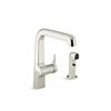 Kohler Evoke Single Control Kitchen Sink Faucet With Sidespray