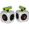 Adsum Audio Detonator 2-Piece Bookshelf Speaker System (DET02WTLG02) - White/Lime Green