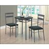 Monarch Transitional 3-Piece Bistro Set (I 3095) - Black / Silver