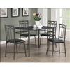 Monarch Transitional 5-Piece Dining Set (I 1036) - Grey / Charcoal