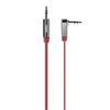 BELKIN 3FT STEREO AUDIO CABLE CHROME 3.5MM ABS FLAT STRAIGHT NICKEL RED