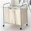 Satin Silver 3-Bag Laundry Sorter