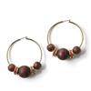 Guess Coral Wood Hoop Earring