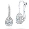 Pear Shape and Round Diamond Earrings (0.75 ctw) 14-kt White Gold
