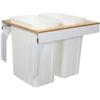 Knape & Vogt Double 35 Quart Bin White Soft-Close Top-Mount Waste and Recycling Unit - 18 Inche...