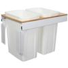 Knape & Vogt Double 35 Quart Bin White Soft-Close Top-Mount Waste and Recycling Unit - 15 Inche...