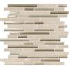 Modamo Waterfall Ivory Ceramic Glass Linear Blend Mosaic