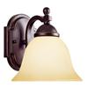 Illumine Satin 1 Light Black Incandescent Wall Sconce With White Glass