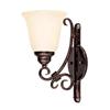Illumine Satin 1 Light Bronze Incandescent Wall Sconce With White Glass