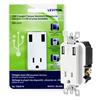 Leviton-Decora Decora USB Charger 2.1A with Tamper Resistant Receptacle 15A-125V, in White