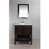 Simpli Home Burnaby Espresso Brown 30 Inch Bath Vanity with 2 Drawers and Dappled Grey Granite Top