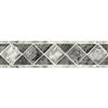 The Wallpaper Company 6.75 In. H Black and Silver Contemporary Tile Border