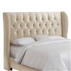 Skyline Furniture MFG. California King Tufted Wingback Headboard in Velvet Buckwheat