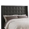 Skyline Furniture MFG. California King Nail Button Tufted Headboard in Linen Charcoal with Pewte...