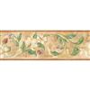 The Wallpaper Company 6.83 In. H Tan Floral and Berry Scroll Border