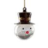 3.5" Santa and Snowman Glass Ornament