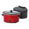 BETTY CROCKER 4.0 Quart Metalic Red Oval Digital Slow Cooker, with Travel Bag