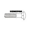 HOME PAK 2 Pack 1/4" x 3-1/2"" Zinc Plated Carriage Bolts