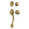 SCHLAGE LOCK Antique Brass Plymouth/Georgian Entrance Gripset