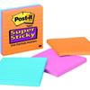 Post-it(R) Super Sticky Notes, 675-3SSAN-C, 4" x 4", in neon colours, Lined. 3 pads/pack....