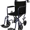 1med Aluminum Transport Chair with Hand Brakes (Dark Blue)