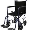 1med Aluminum Transport Chair (Dark Blue) and 1med Standard Grip Cane (Black)