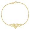 10k Yellow Gold "#1 Mom" Heart Chain Bracelet