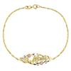 10k Yellow Gold "#1 Mom" Flower Chain Bracelet